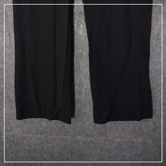 Emporio Armani Women Pants 10 Wide Leg Crop Nylon Textured Black Pockets Casual - Picture 3 of 10